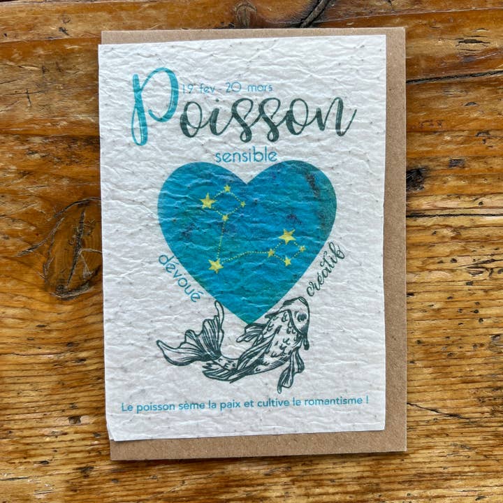 Les cartes de Lulu - Wholesale Everyday Greeting Card - Seeded map Astrological zodiac sign1