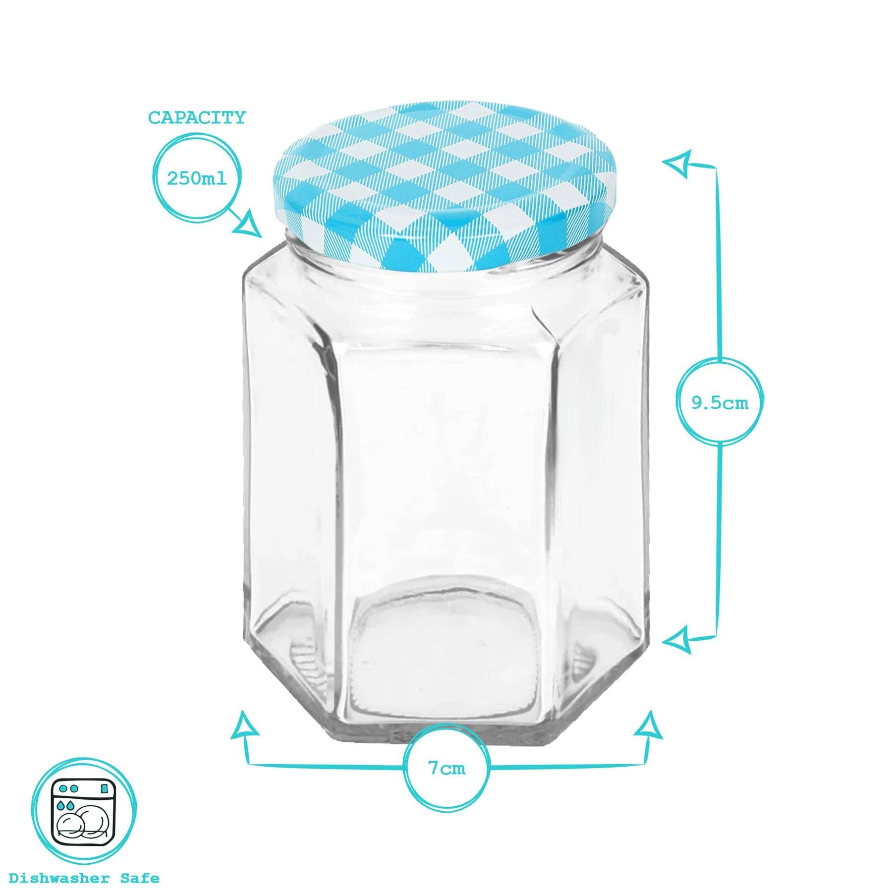 Rinkit Ltd – Jarra por atacado – Frasco de Vidro Hexagonal para Compota com Tampa de 250ml5