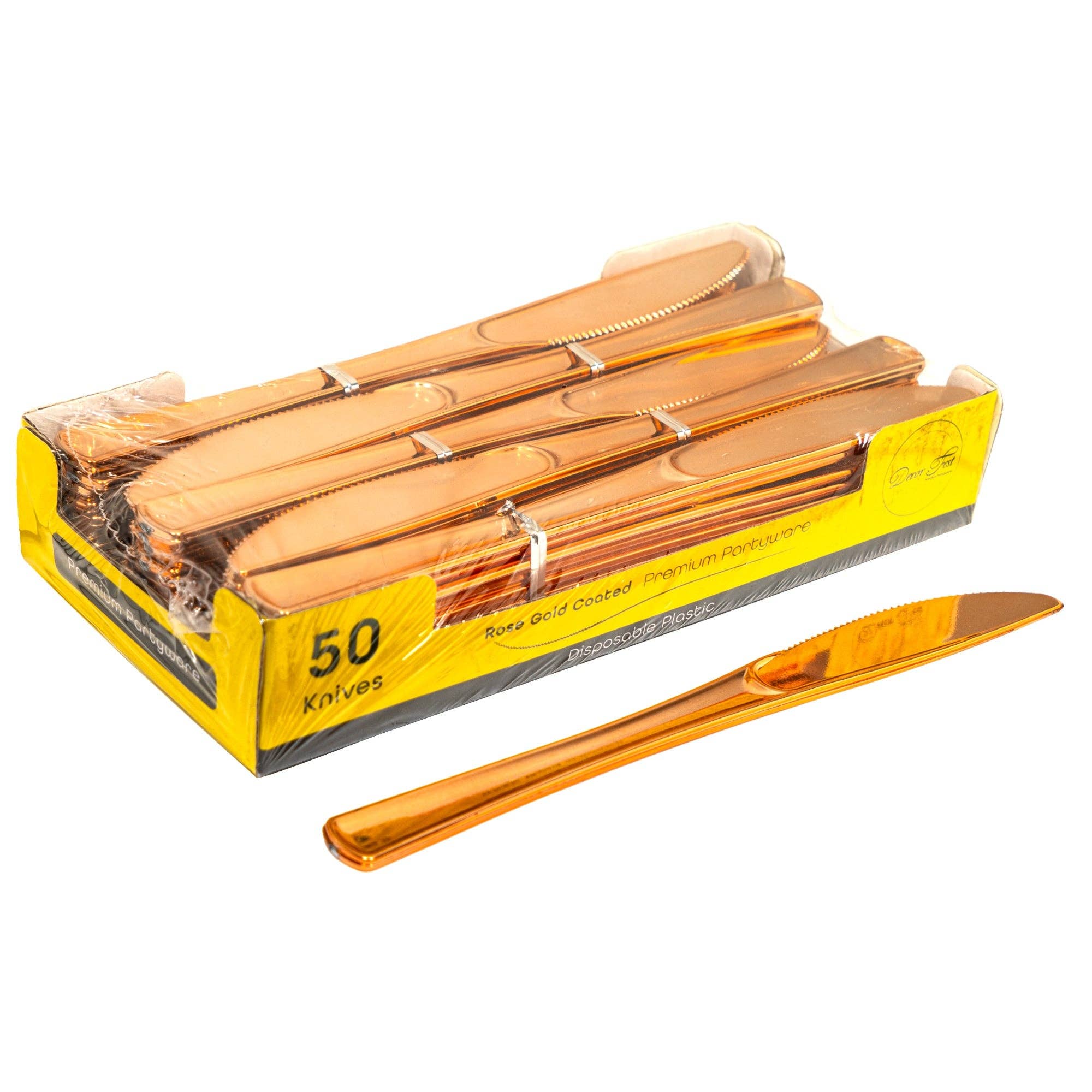 Plastic Premium Knives Set - 50 pcs - Rose Gold for wholesale on Faire0