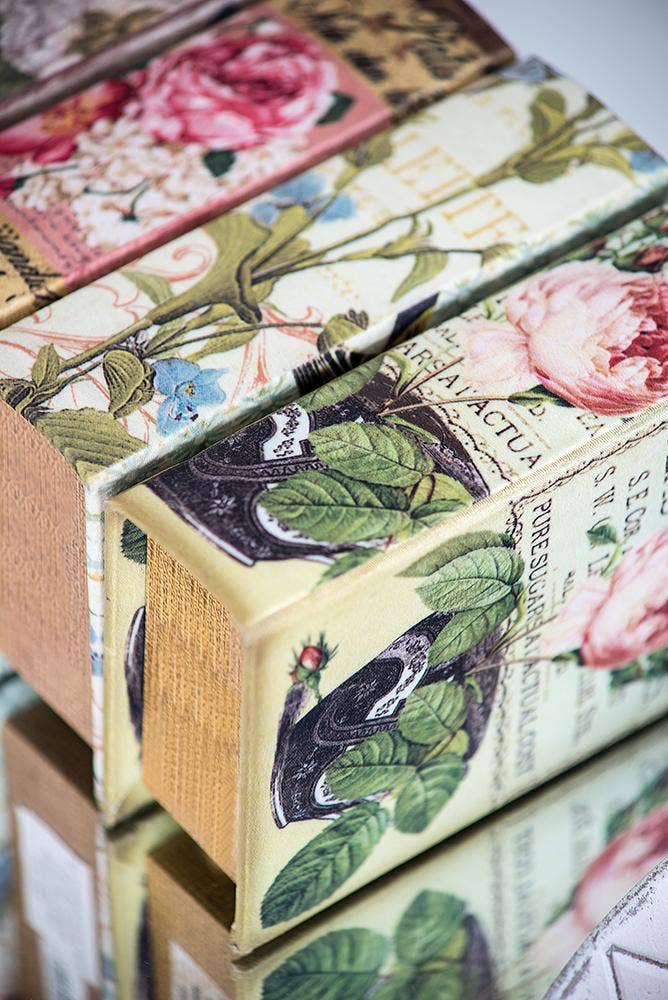 A&B Home Group Inc. - Wholesale Decorative Box - S/4 5.5x3.9x1.8" Nature Lover's Book Boxes, Flowers1
