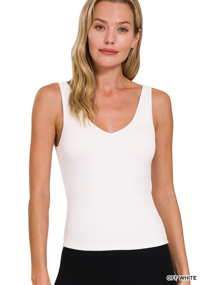 42POPS - Wholesale Tank Top - Women's - ',,,...SI-25678 DOUBLE LAYERED TANK TOP