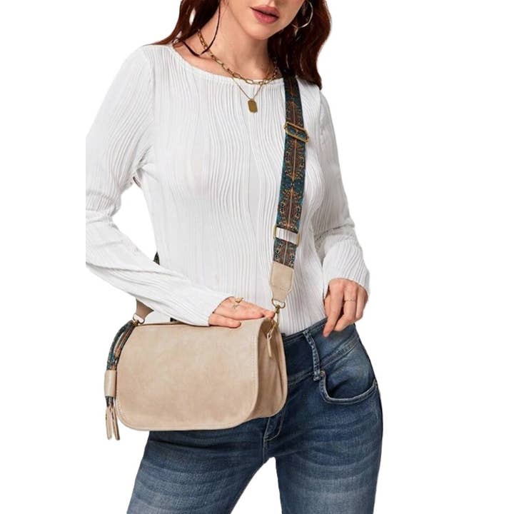 42POPS - Wholesale Shoulder Bag - Women's - '.....PATTERN STRAP ZIPPER SHOULDER BAG