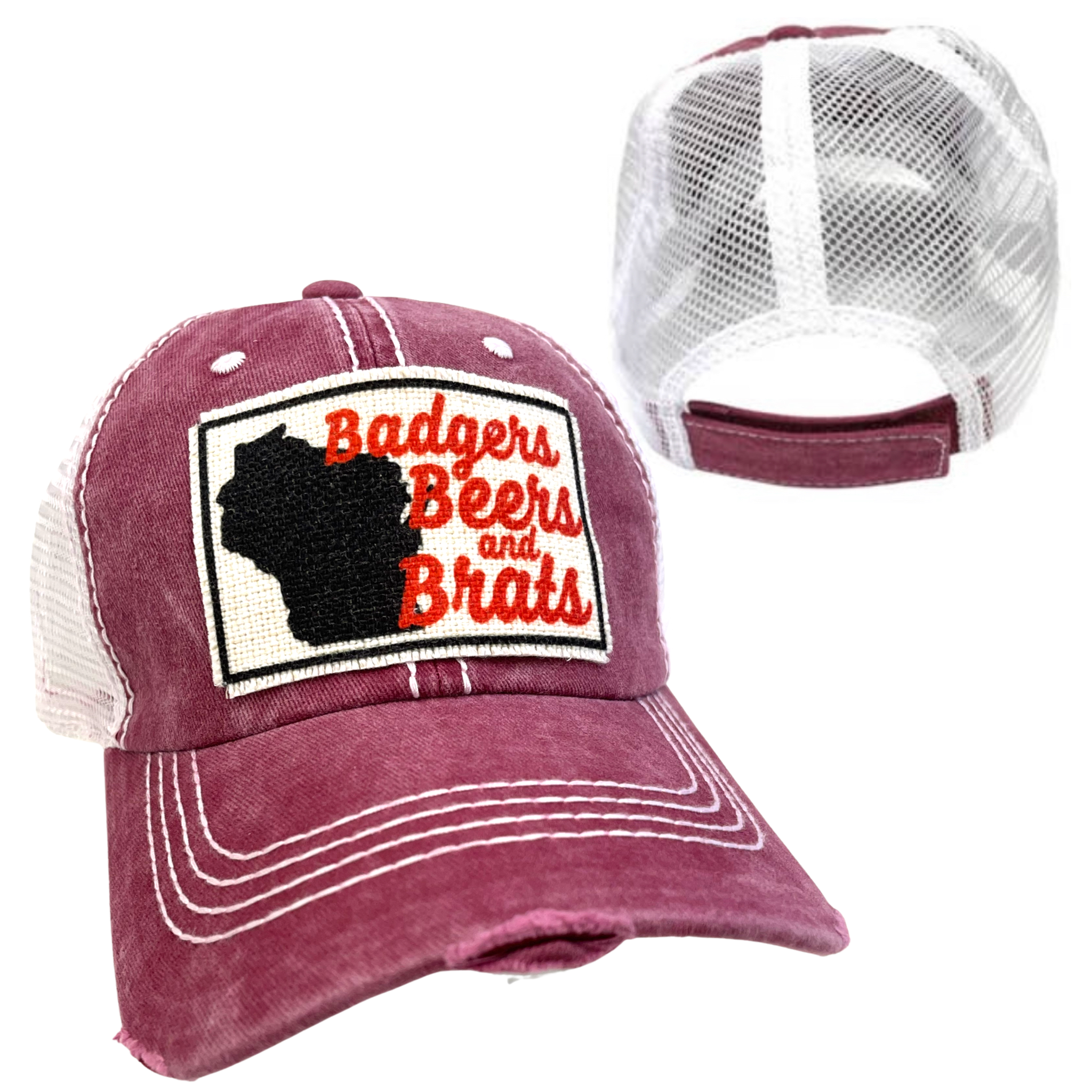 dkhandmade - Wholesale Trucker Hat - Unisex - WISCONSIN BRATS BEERS BADGERS HATS5
