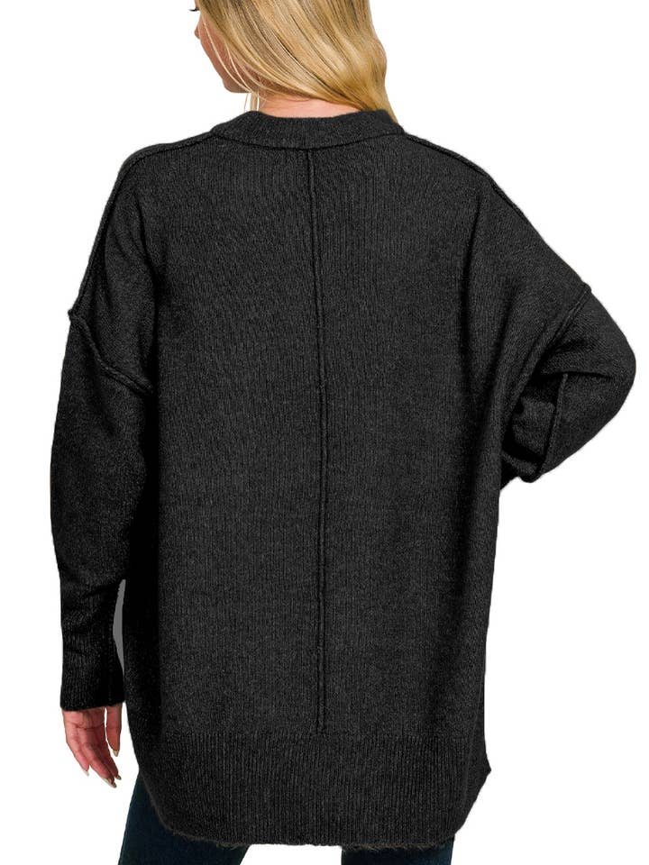 42POPS - Wholesale Knitted jumper – Women′s - ..._ Melange big pocket Sweater4