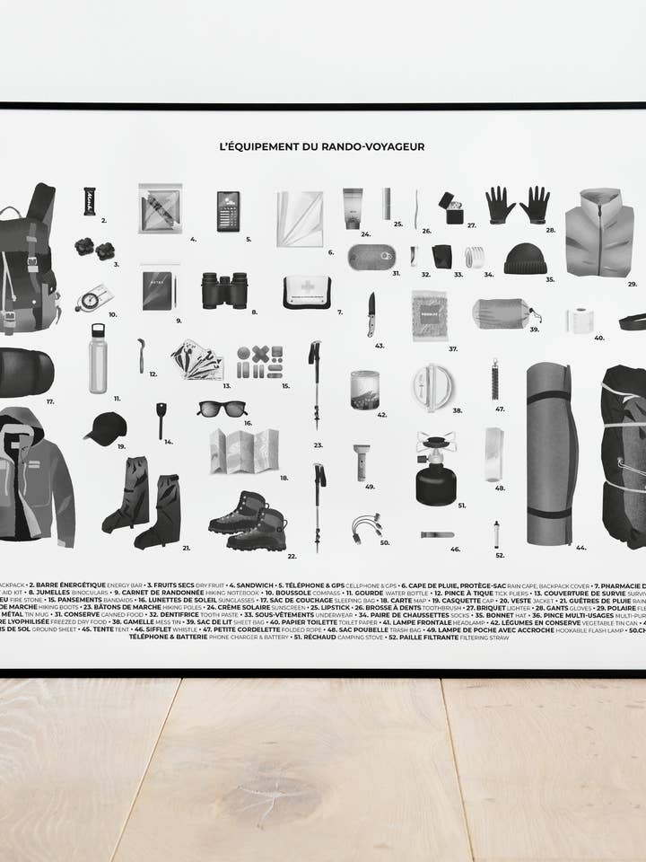 Hiker poster for wholesale by AVENTURA ÉDITIONS