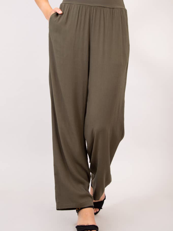 Landon Pant, Khaki, Linen Bamboo for wholesale by Blue Sky Clothing Co LLC