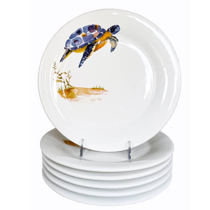 Under the Sea Turtle Salad/Dessert Plates 8"d (set of 6) for wholesale by Abbiamo Tutto