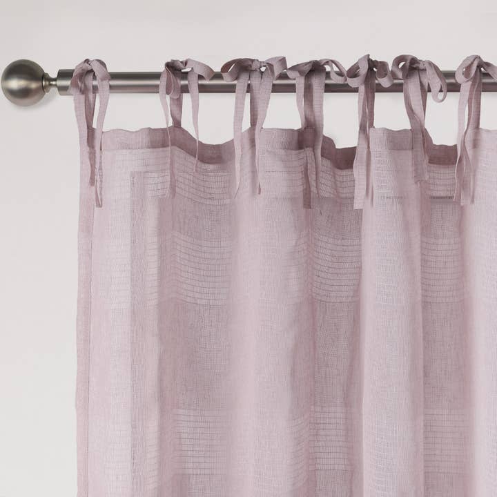 Awesome Home - Wholesale Curtain - Awesome Home Grayson Stripe Sheer Tie Top Curtains Pair9