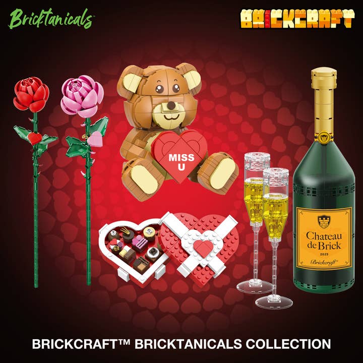 Brickcraft - Wholesale Building Set - Kids - Bricktanicals Red Long Stem Rose Brick Building Set10