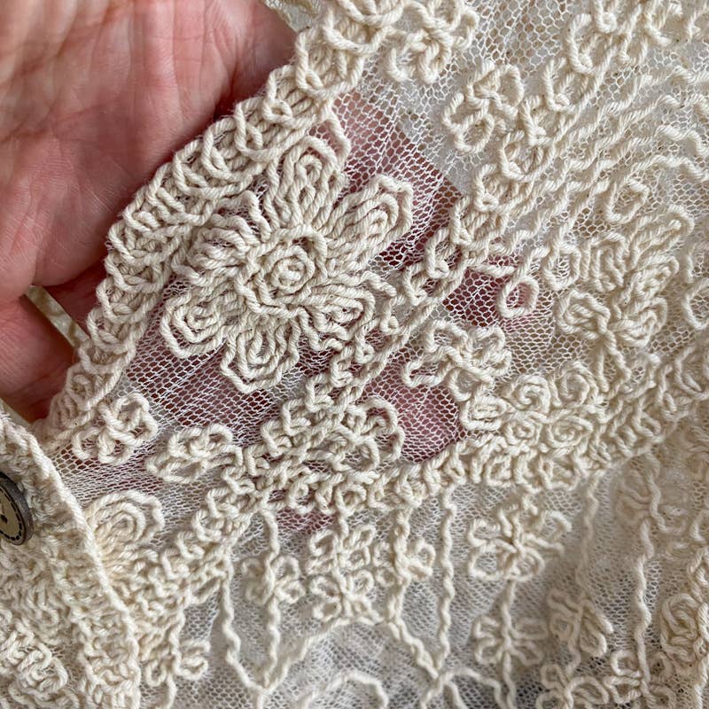 Hope & Sunshine – Cardigan - Mulher por atacado – Top de Renda com Recortes em Croché e Manga Comprida18