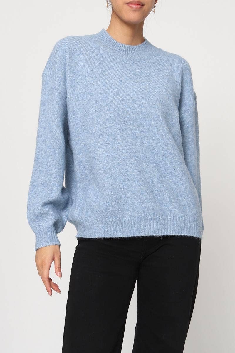 DIX-ONZE - Wholesale Knit Sweater - Women's - Soft Plain Sweater – Round Neck & Long Sleeves