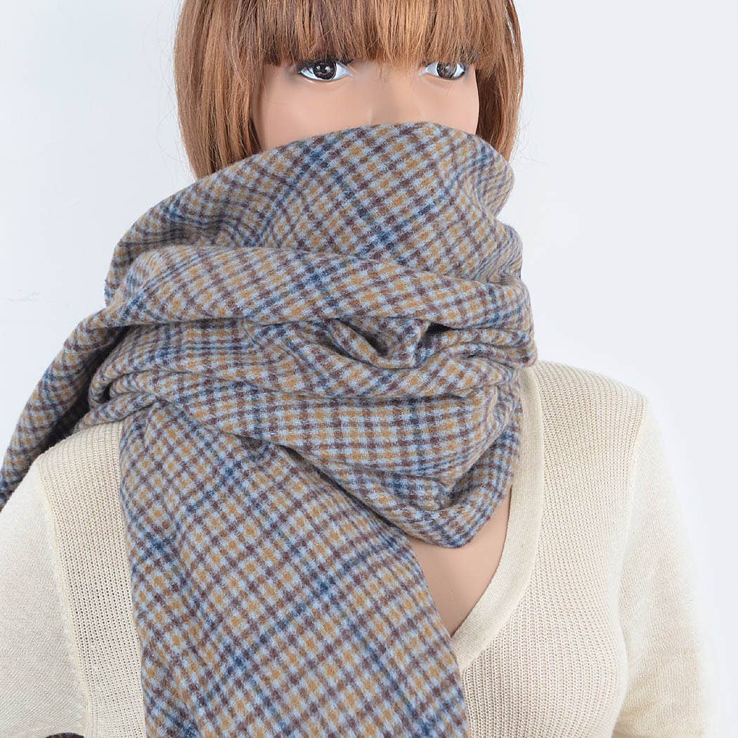 Gray Checker Plaid Pattern Scarf for wholesale on Faire3