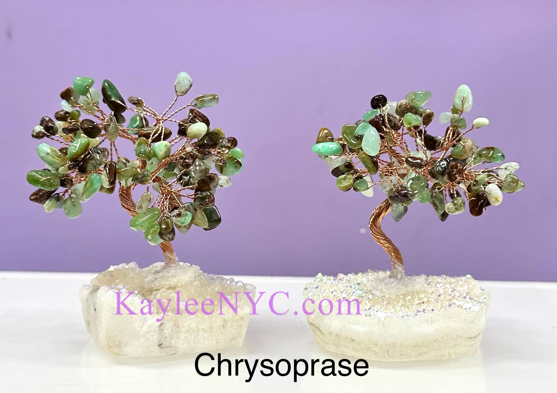 KayleeNYC - Wholesale Spiritual Stone/Crystal - Bonsai Tree with Angel Aura Quartz Cluster Base4