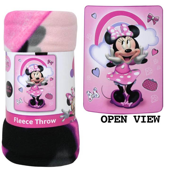 Deluxe Import Trading - Wholesale Throw Blanket - Minnie Fleece Throw Blanket 45x60"