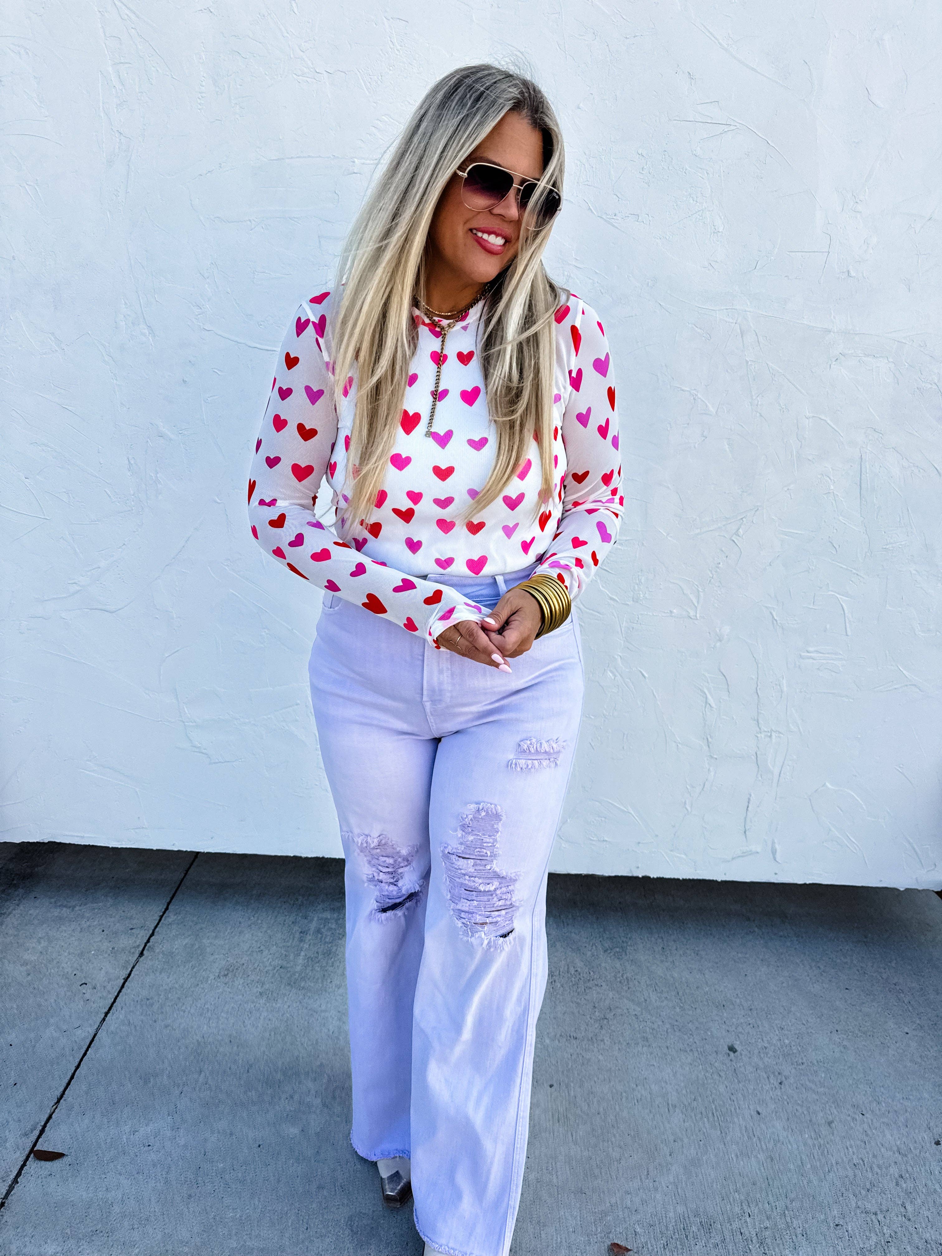 BLAKELEY - Wholesale Knit Top - Women's - VALENTINES DRESS IT UP MESH TOPS0