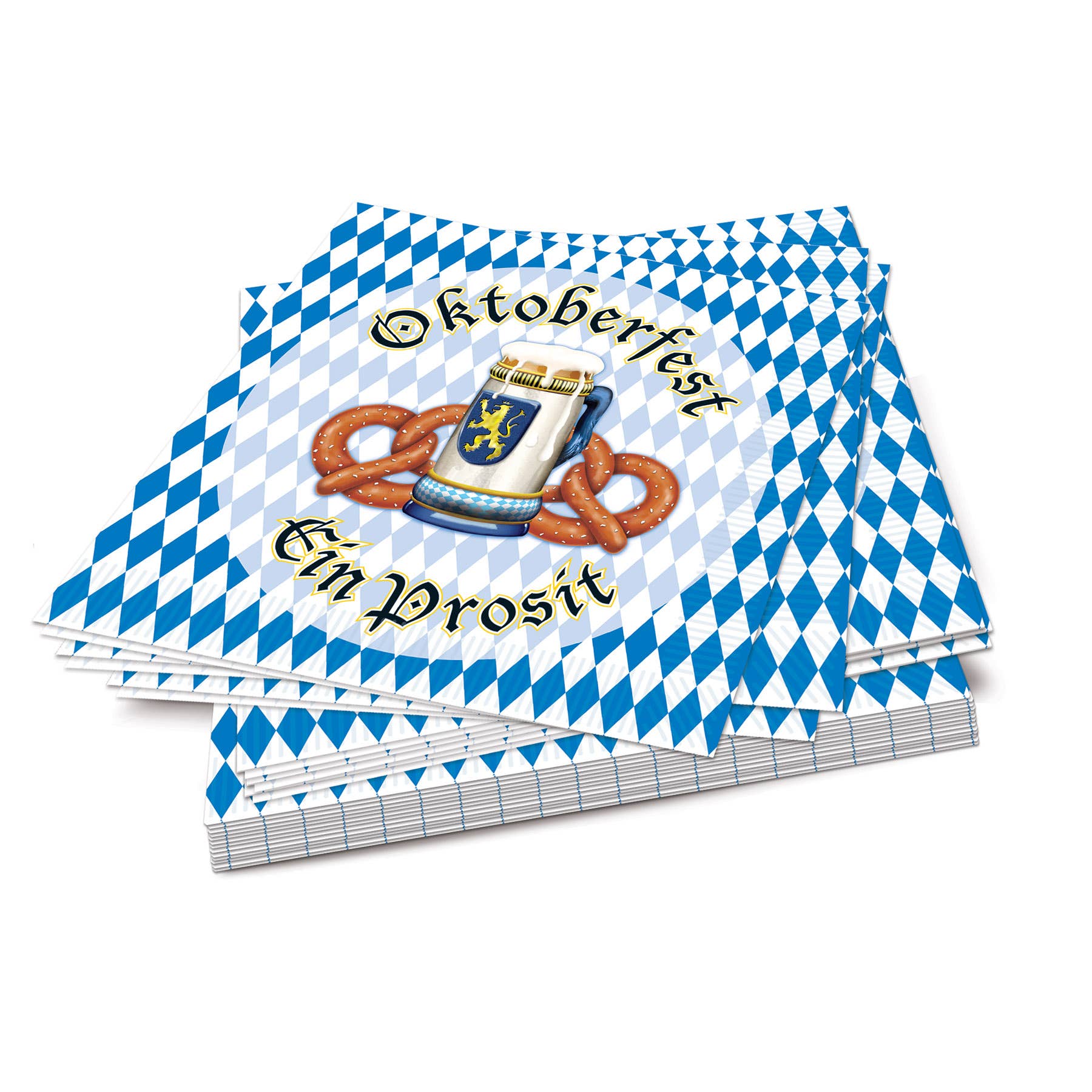 Beistle - Wholesale Disposable Napkin - Oktoberfest Beverage Bavarian 2-ply Napkins, 16/pkg7
