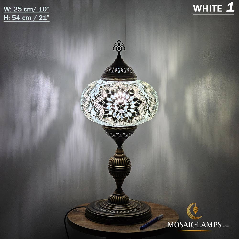 Mosaic Lamps - Wholesale Accent/Desk Lamp - 10+ Colors - Turkish Mosaic X Large Globe Table Lamp, Marrak75