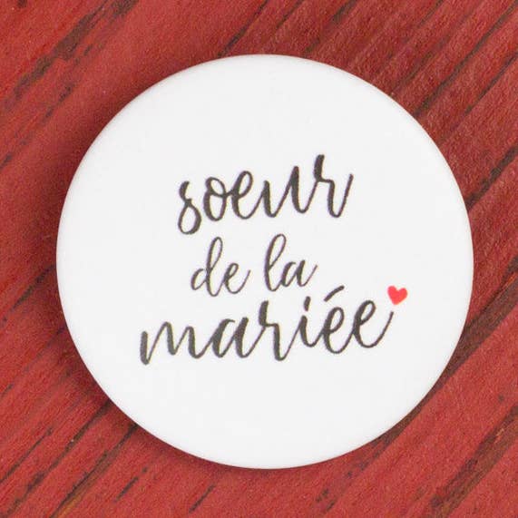 Badge mariage Soeur de la mariée pour la vente par Te Whaka