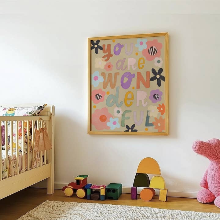 Lara and Kin – wholesale Poster – Kids & Baby – you are wonderful flower poster, kids wall art, poster print3