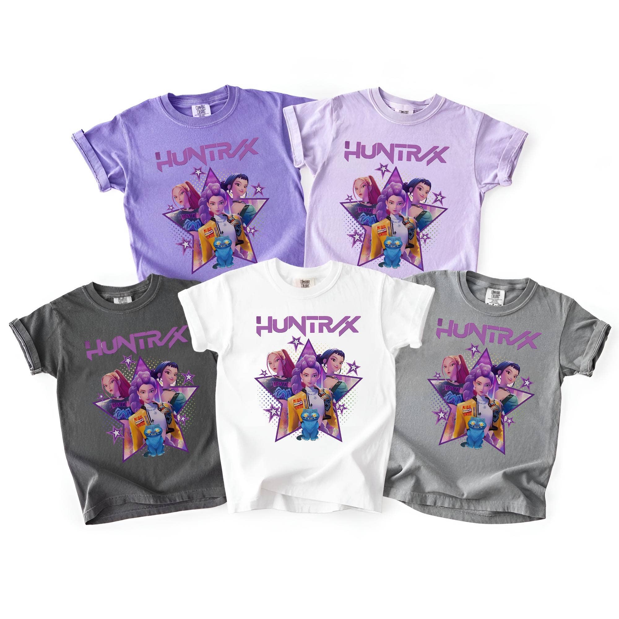 Glaime - Vendita all'ingrosso Maglietta serigrafata - Bambini - Maglietta per bambini Huntrix di Comfort Colors, Maglione Cacciatori di Demoni0