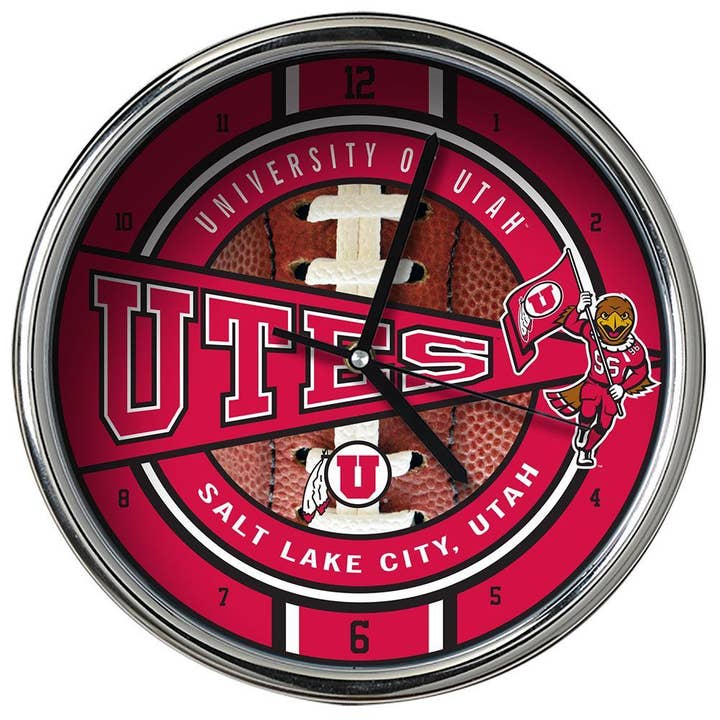 Chrome Clock, Utah Utes for wholesale by The Memory Company