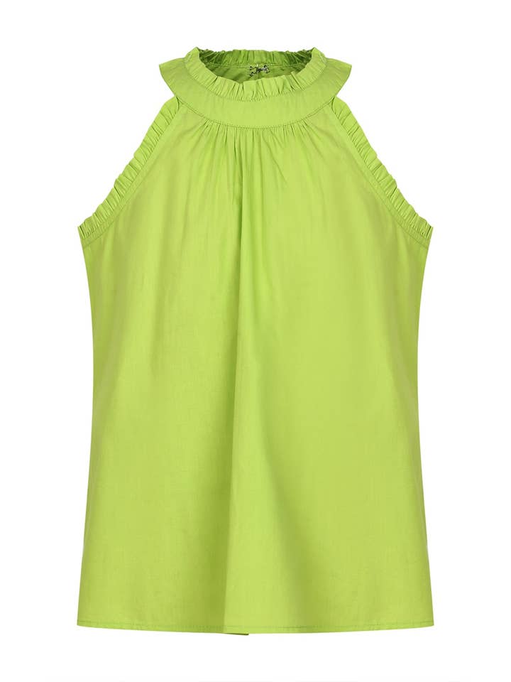 Limoengroene Etta tanktop voor dames voor wholesale door Carvalho Couture