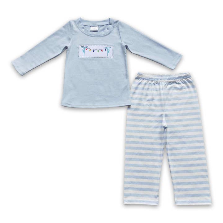 Christmas lighting lineman kids boy outfits for wholesale by Yawoo Garments