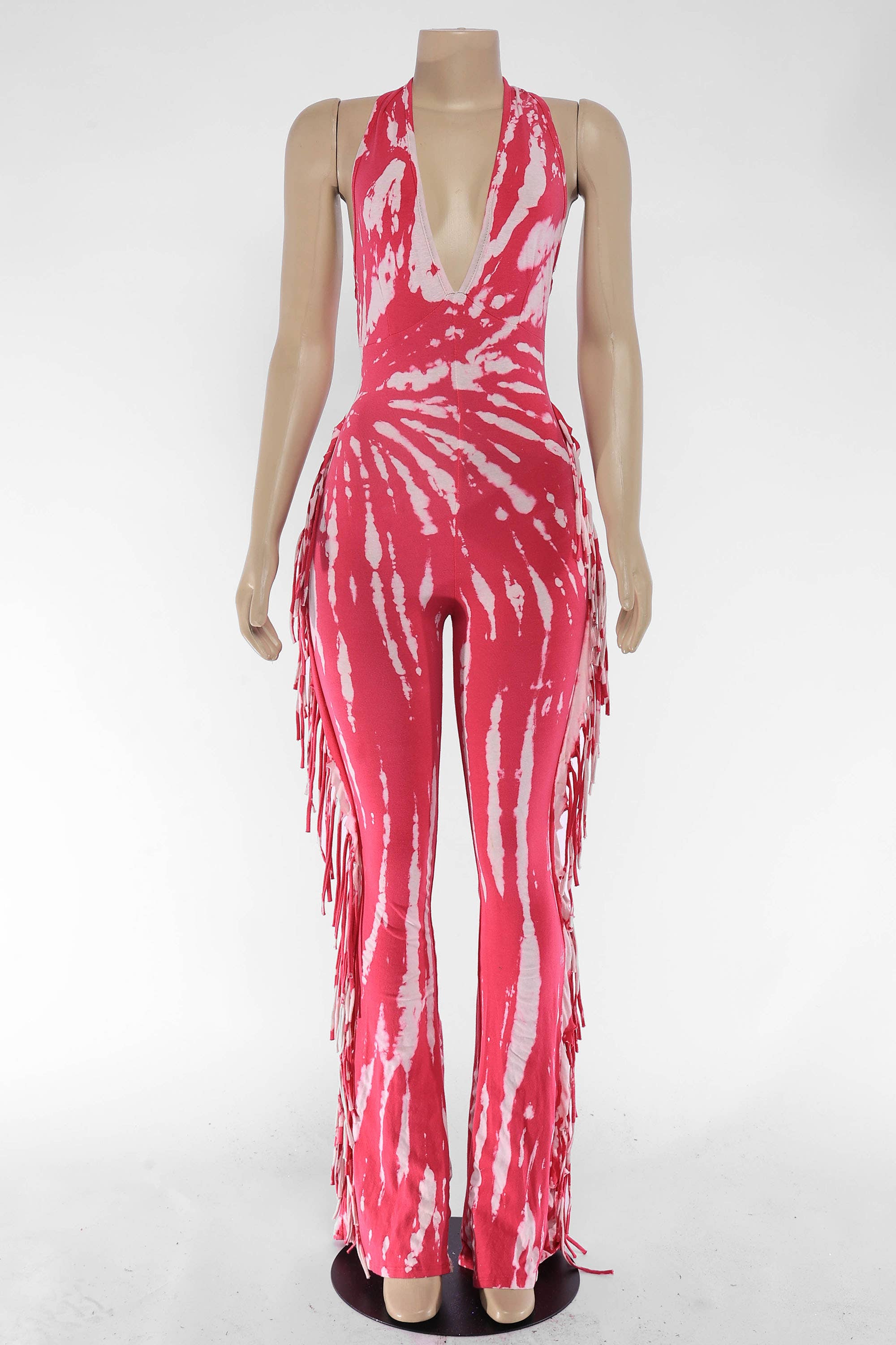 K Too - Wholesale Jumpsuit - Women's - Tie dye fringed halter jumpsuit14