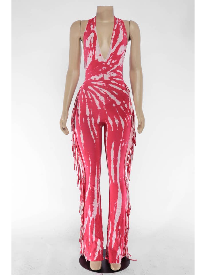 K Too - Wholesale Jumpsuit - Women's - Tie dye fringed halter jumpsuit14