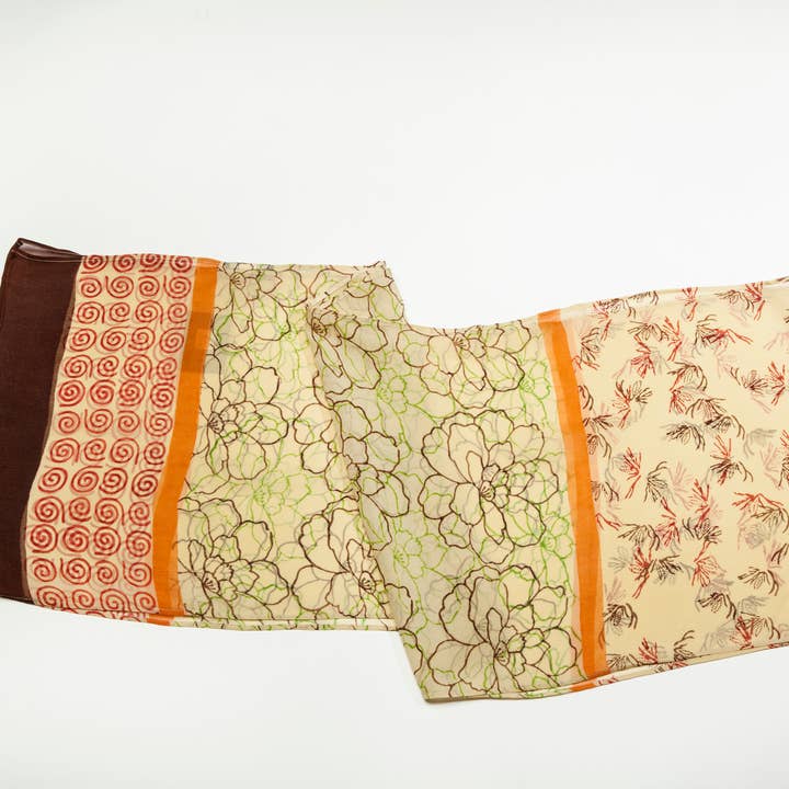 Chiffong Sheer - Lime_Orange för wholesale av Harshita's Designs