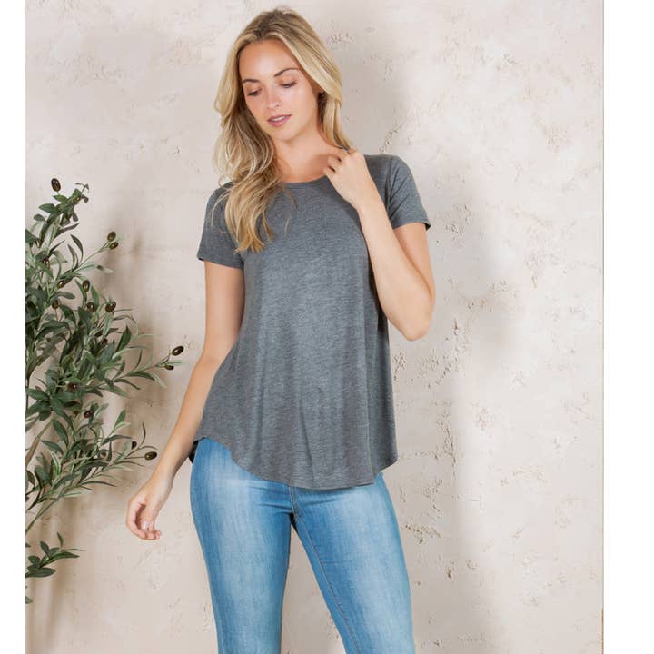 Azules Clothing – wholesale T-shirt (utan tryck) – Dam – Löst skuren kortärmad topp