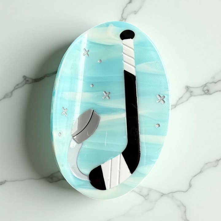 Pince à cheveux en forme de griffe de hockey sur glace pour la vente par FuchsiaPinks