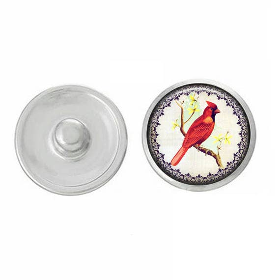 Cardinal Bird for Snap Jewelry for wholesale by Say It in A Snap Jewelry