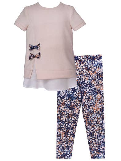 Conjunto de leggings florales con abertura en la parte delantera para niña para venta al por mayor de Bonnie Jean