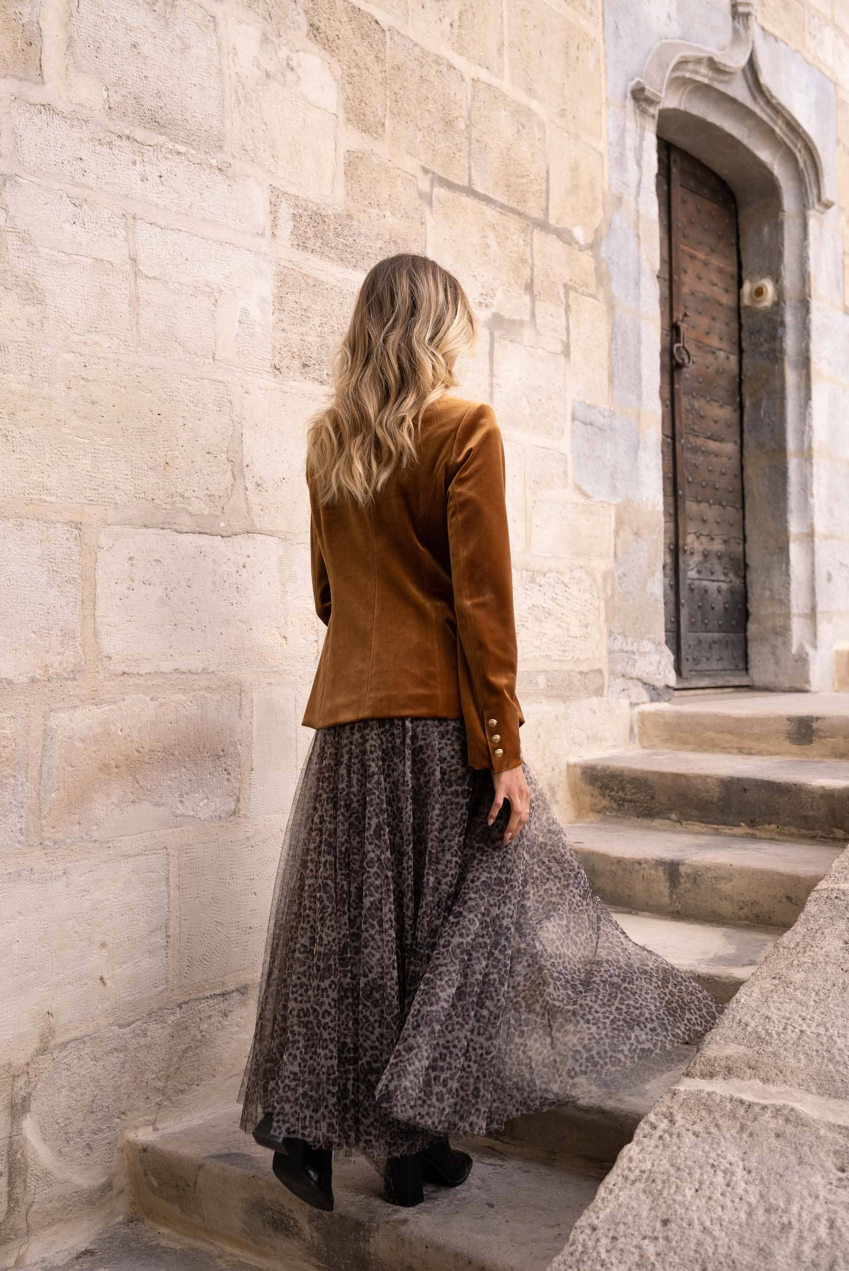 Attentif Paris - Venta al por mayor Chaqueta - Mujer - Chaqueta de terciopelo entallada con botones dorados dobles10