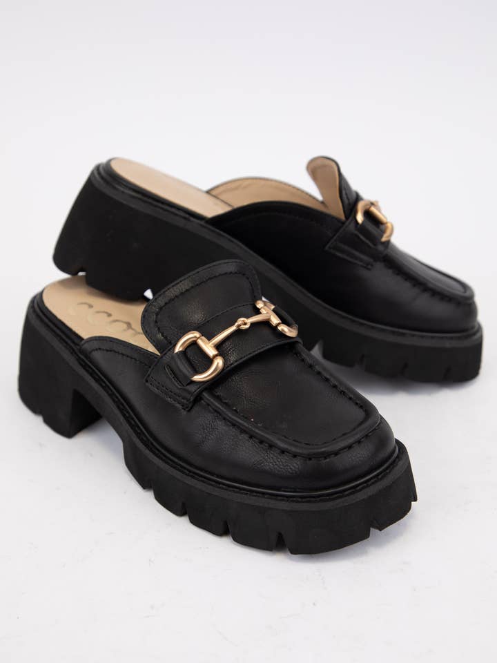 CCOCCI - Wholesale Loafers - Women's - LYNN CHUNKY PLATFORM HORSEBIT SLIP ON LOAFER MULE13