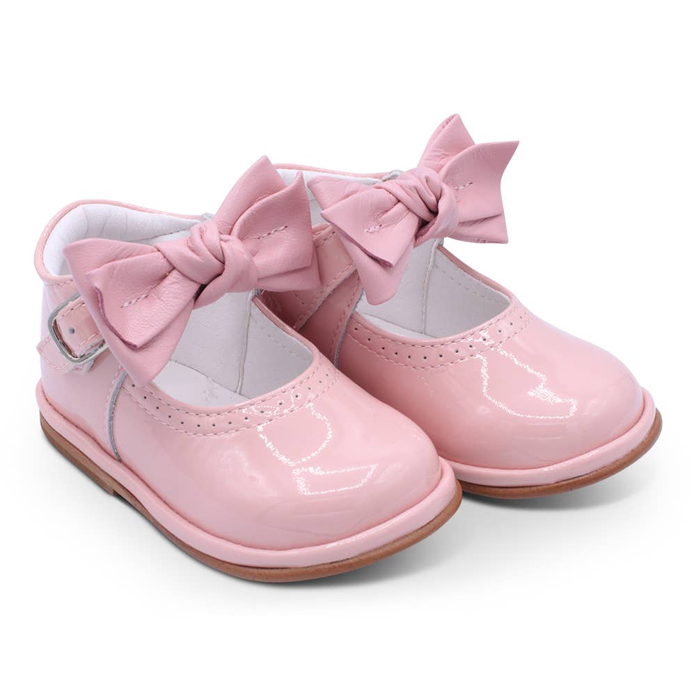 Borboleta – wholesale Dress shoes – Kids – Girls Patent Bar Shoes with Removable Knotted Bow10