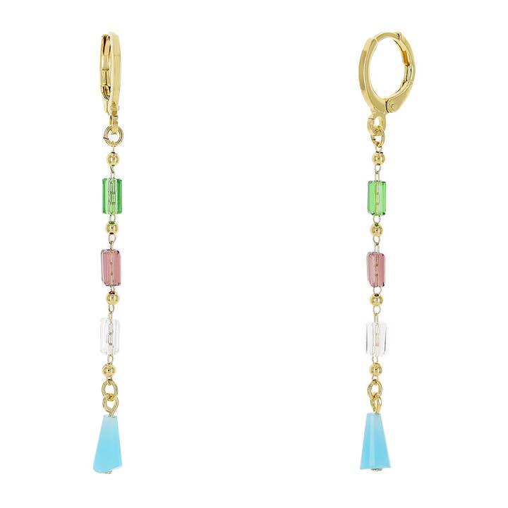 Lange multi farve krystaller øreringe for engroshandel hos Morana