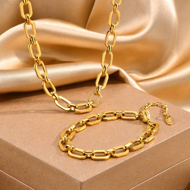 Koch La Ni Jewelry - Wholesale Link & Chain Necklace - 18K Gold Plated Luxe Link Necklace
