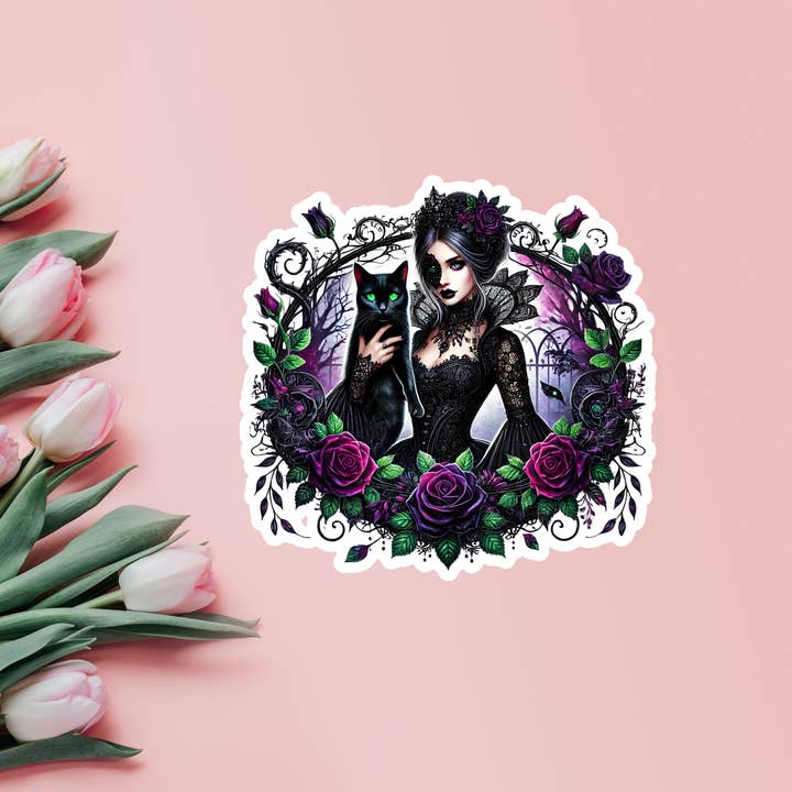 Autocollant en vinyle Gothic Princess, pour ordinateur portable, album, journal indésirable, bricolage, bouteille d'eau pour la vente par simply creative