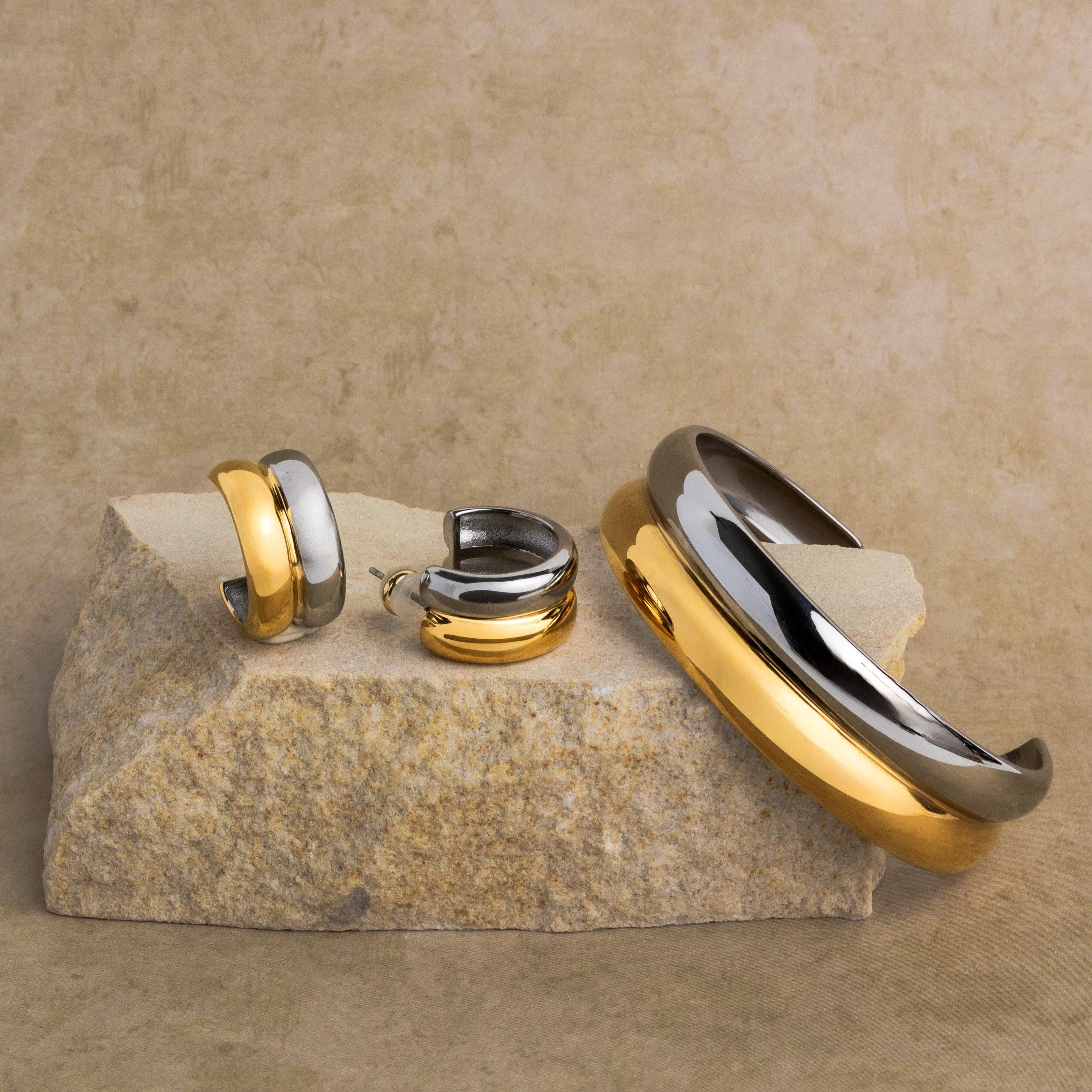 Brenda Grands Jewelry - Vendita all'ingrosso Bracciale a polsino - Gemello impermeabile bicolore.5