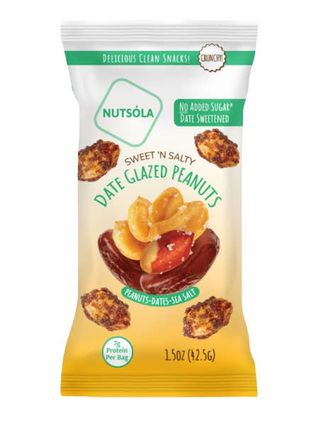 Sweet N' Salty Date Glazed Peanuts 1.5oz Single Serve for wholesale by NUTSÓLA