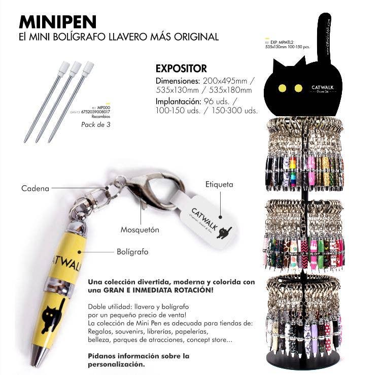 Catwalk 669 – Großhandel Stift – Mini Schlüsselanhänger-Display mit 96 stilvollen Stiften9