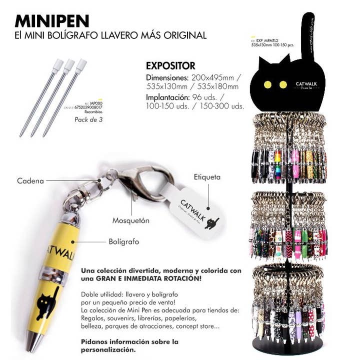 Catwalk 669 - Wholesale Pen - MINI PEN-KEYCHAIN DISPLAY 96 UNITS9