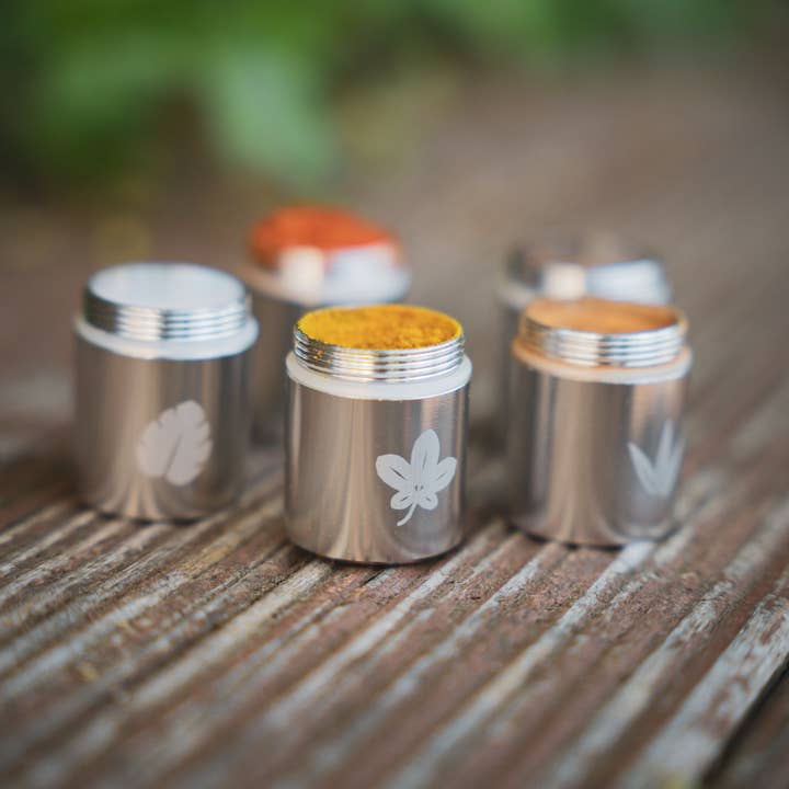 Pandoo - Wholesale Dried Spice Mix - Aluminium travel spice set with spreader