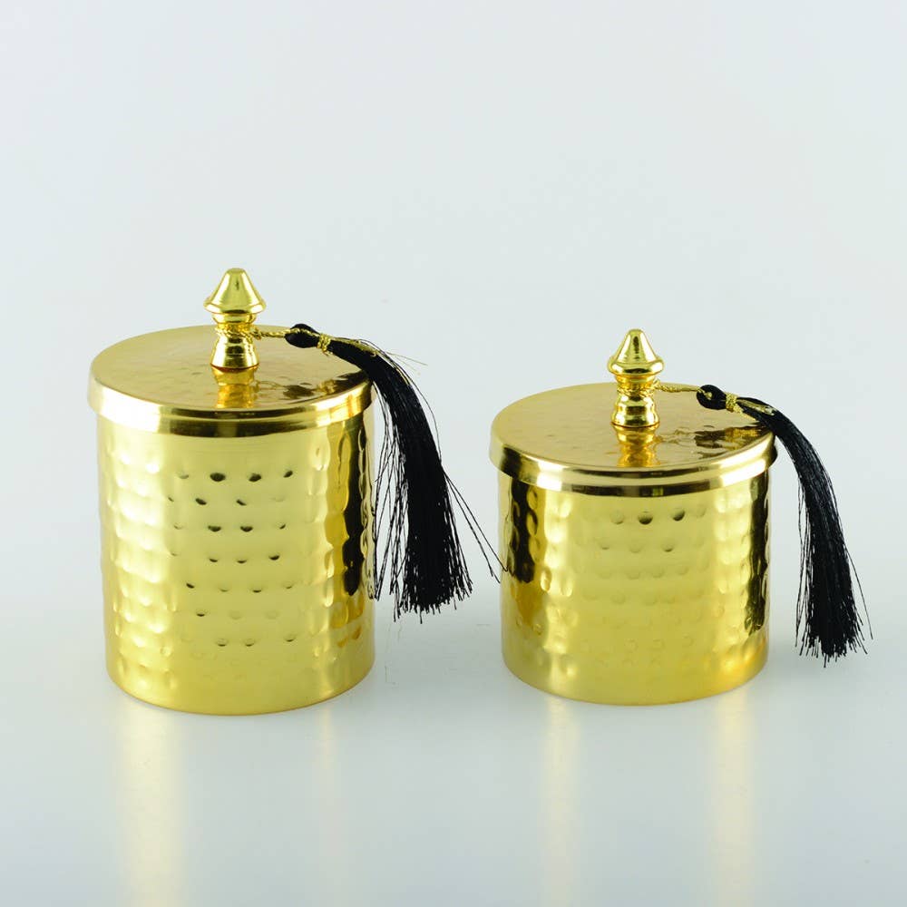 AULICA - Wholesale Canister - Hammered golden box 8x10cm2