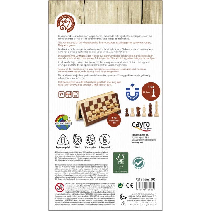 Cayro - Wholesale Board Game - Chess - + 7 Years - Wooden Pieces And Folding Board1