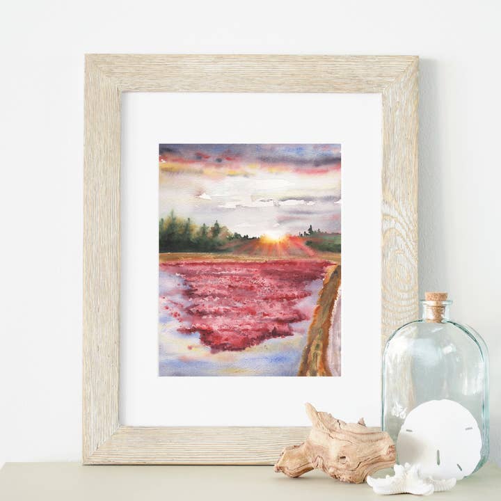 Evening Cranberry Bog Harvest 8x10 ou 5x7 en impression d'art pour la vente par ALR Designs