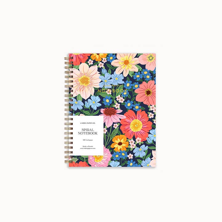 Linden Paper Co. - Wholesale Notebook - Dahlia Dance Notebook | Spiral Lined Notebook1