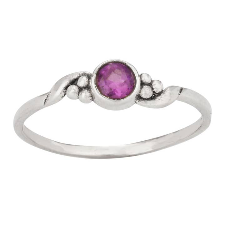 Bague de naissance en argent sterling avec améthyste Sweet February pour la vente par Tiger Mountain Jewelry